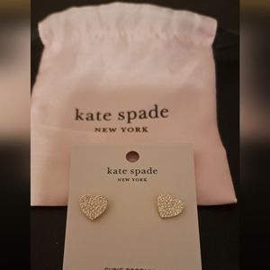 Kate Spape Yours Truly Pave Earring Studs NWT